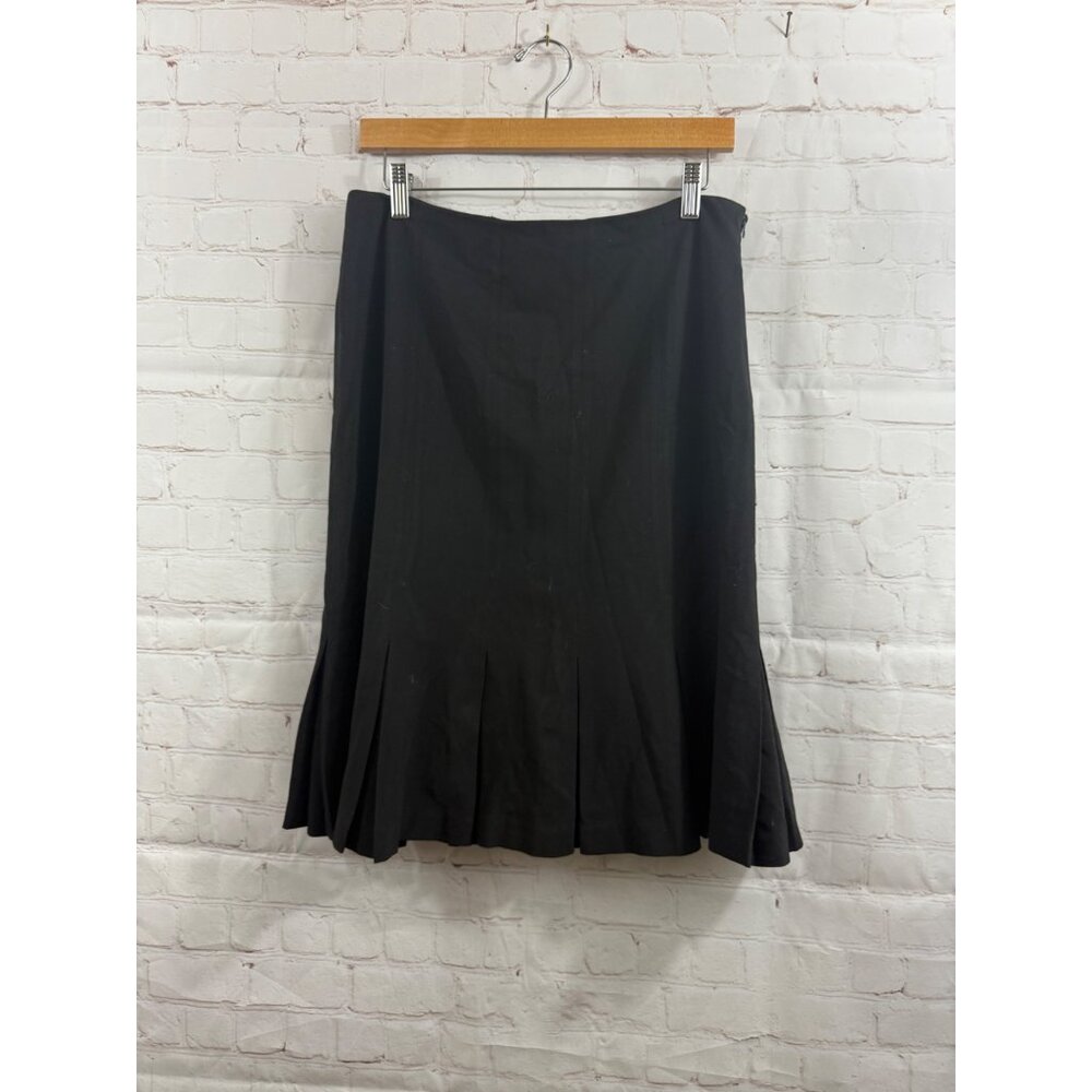 AB Studio Skirt Womens Size 6 Black Lined Bottom Pleats Career Church Work